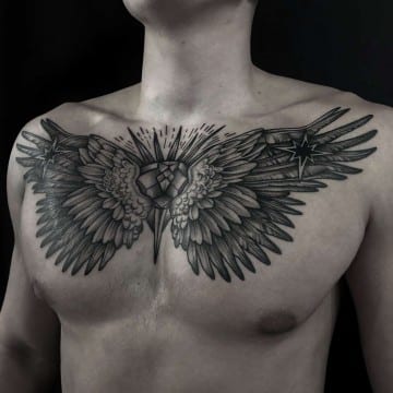 skrzydła graficzny tatuaż