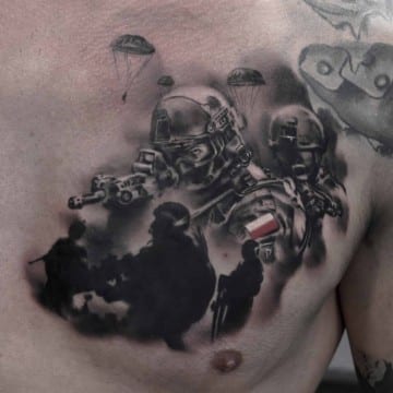 tatuaz czarnoszary armia