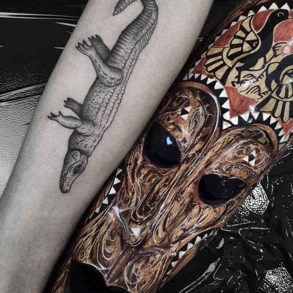 aligator tatuaz graficzny