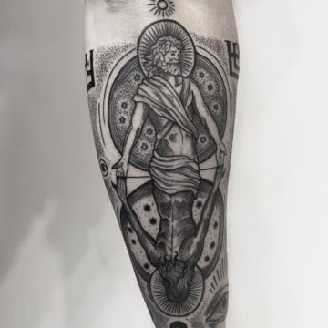 tatuaz graficzny przedramoie